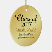 Elegante Goldklasse Abschluss Weihnachten Keramik Ornament (Rechts)