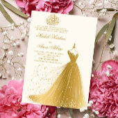 Elegante Goldkleidung Creme Islamische Hochzeit Einladung
