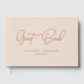Elegante, goldkopferfarbene Hochzeit mit Silberfol Gästebuch (Vorderseite)
