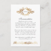 Elegante Goldkranz Hochzeit extra Infos Begleitkarte (Vorderseite)