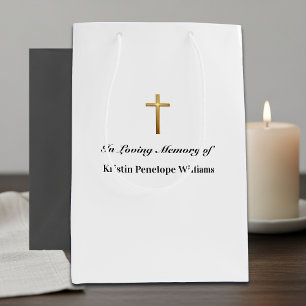Elegante Goldkreuz-Feier des Lebens Bestattung Mittlere Geschenktüte
