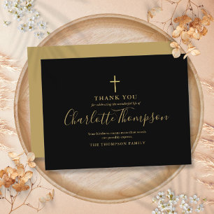 Elegante Goldkreuz-Gedenk-Danksagungskarte für Bee Feiertagspostkarte