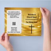 Elegante Goldkreuz-Kirchenmitteilung Flyer (Hand)