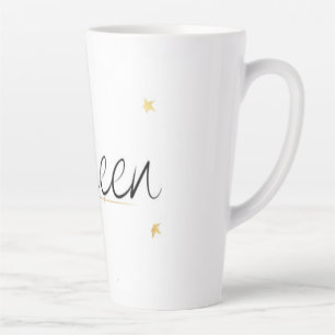 Elegante Goldkronen-Queen-Typografie-Wasserflasche Milchtasse