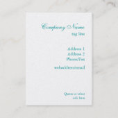 Elegante Goldleuchter mit Türkis-Hintergrund Visitenkarte (Rückseite)