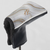 Elegante Goldmarmor-Monogramm-Geschenke Golf Headcover (3/4 Vorderseite)