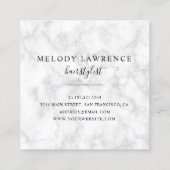 Elegante Goldmarmorschere und Kammhaarstylle Quadratische Visitenkarte (Rückseite)