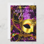 Elegante Goldmaske Einladung (Vorderseite)