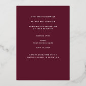 Elegante Goldmedaille Abschluss Ankündigung (Rückseite)