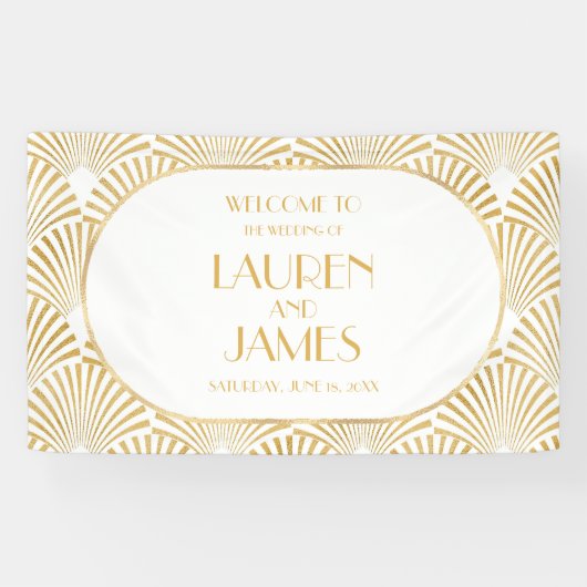 Elegante Goldmedaille Art Deco Banner (Horizontal)