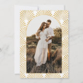 Elegante Goldmedaille Art Deco Dankeskarte (Rückseite)