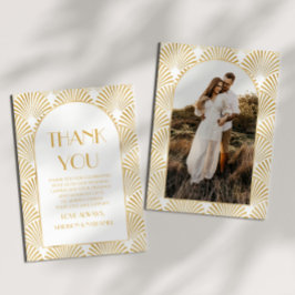 Elegante Goldmedaille Art Deco Dankeskarte