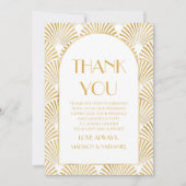 Elegante Goldmedaille Art Deco Dankeskarte (Vorderseite)