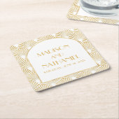 Elegante Goldmedaille Art Deco Rechteckiger Pappuntersetzer (angewinkelt)