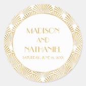 Elegante Goldmedaille Art Deco Runder Aufkleber (Vorderseite)