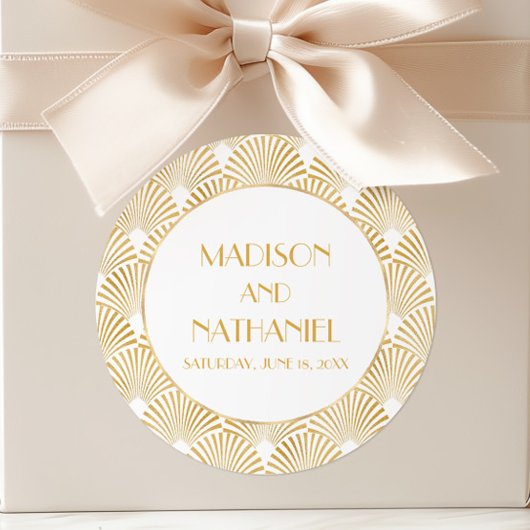 Elegante Goldmedaille Art Deco Runder Aufkleber