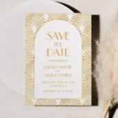 Elegante Goldmedaille Art Deco Save The Date