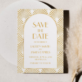Elegante Goldmedaille Art Deco Save The Date
