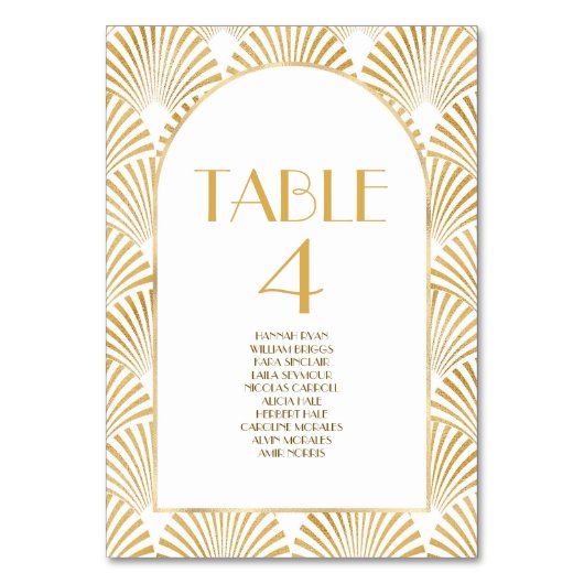 Elegante Goldmedaille Art Deco Tischnummer (Rückseite)