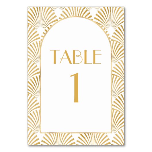 Elegante Goldmedaille Art Deco Tischnummer (Rückseite)