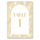 Elegante Goldmedaille Art Deco Tischnummer (Vorderseite)