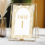 Elegante Goldmedaille Art Deco Tischnummer<br><div class="desc">Dies ist eine elegante Tischnummer von White Geometric Art Deco Hochzeit in Gold!</div>