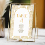 Elegante Goldmedaille Art Deco Tischnummer<br><div class="desc">Dies ist eine elegante Tischnummer der White Geometric Art Déco Hochzeit mit Namen!</div>
