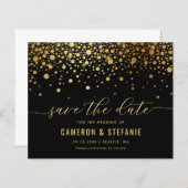 Elegante Goldmedaille Confetti Save the Date (Vorne/Hinten)