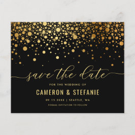 Elegante Goldmedaille Confetti Save the Date
