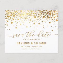 Elegante Goldmedaille Confetti Save the Date
