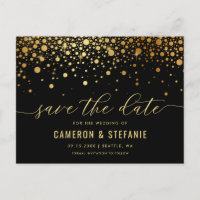 Elegante Goldmedaille Confetti Save the Date