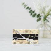 Elegante Goldmedaille Haarstylist Ernennung Terminkarte (Stehend Vorderseite)