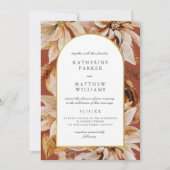Elegante Goldmedaille Herbst Wasserfarben Blumenze Einladung (Vorderseite)