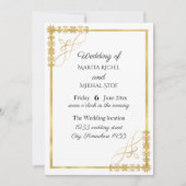 Elegante Goldmedaille Hochzeit Einladung (Vorderseite)