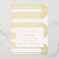 Elegante Goldmedaille Moderne Linien Save the Date