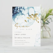 Elegante Goldmedaille Save The Date (Stehend Vorderseite)