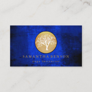 Elegante Goldmedaille Tree Yoga und Meditation B Visitenkarte