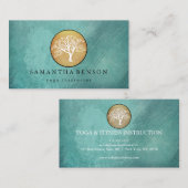 Elegante Goldmedaille Tree Yoga und Meditation B Visitenkarte (Vorne/Hinten)
