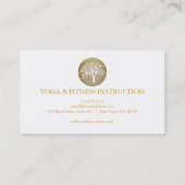 Elegante Goldmedaille Tree Yoga und Meditation B Visitenkarte (Rückseite)
