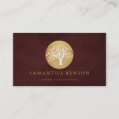 Elegante Goldmedaille Tree Yoga und Meditation B Visitenkarte (Vorderseite)