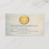 Elegante Goldmedaille Tree Yoga und Meditation B Visitenkarte (Rückseite)