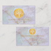 Elegante Goldmedaille Tree Yoga und Meditation B Visitenkarte (Vorne/Hinten)