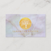 Elegante Goldmedaille Tree Yoga und Meditation B Visitenkarte (Vorderseite)
