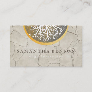 Elegante Goldmedaille Tree Yoga und Meditation Visitenkarte