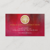 Elegante Goldmedaille Tree Yoga und Meditation Visitenkarte (Rückseite)