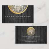 Elegante Goldmedaille Tree Yoga und Meditation Visitenkarte (Vorne/Hinten)