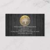 Elegante Goldmedaille Tree Yoga und Meditation Visitenkarte (Rückseite)