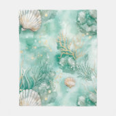 Elegante Goldmedaille und Seashell Fleecedecke (Vorderseite)