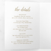 Elegante Goldmedaille Weiße Flora Moderne Hochzeit Dreifach Gefaltete Einladung (Innen Erste Seite)