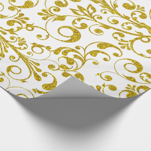 Elegante Goldmedaille-Wirbel Geschenkpapier (Ecke)